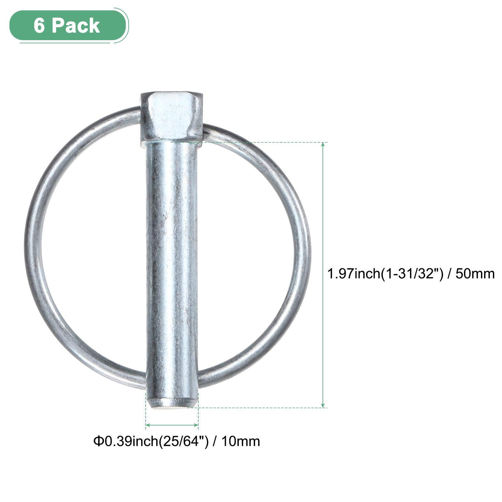 M METERXITY 6-Pack 25/64" Linch Pin with Ring - Image 3