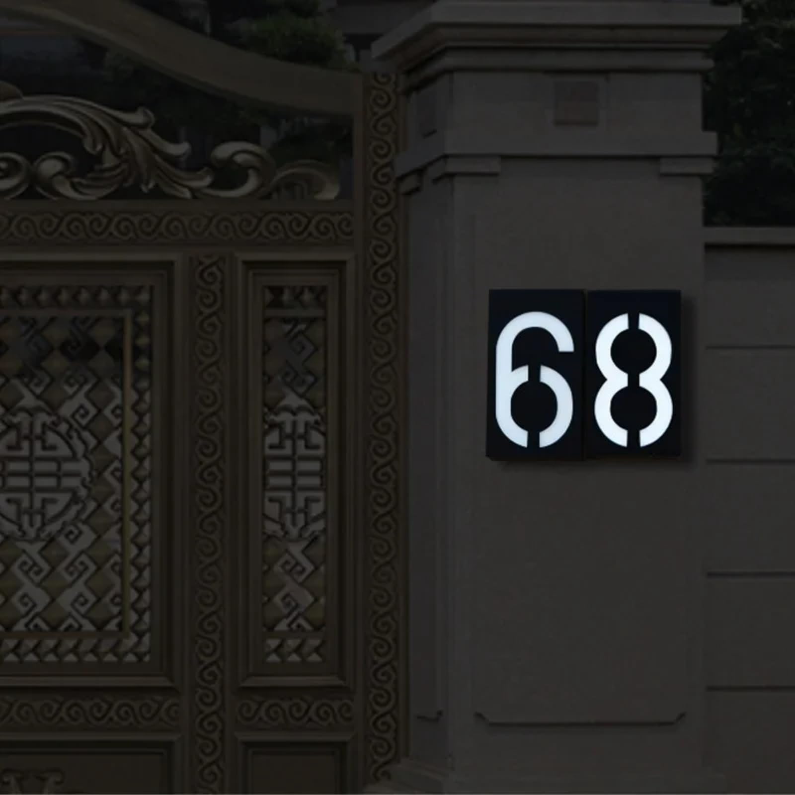 Światło numeryczne, Numer domu słonecznego Adres zewnętrzny Znak luminescencyjny LED Płyta zewnętrzna Cyfrowa ulica(Number-0)