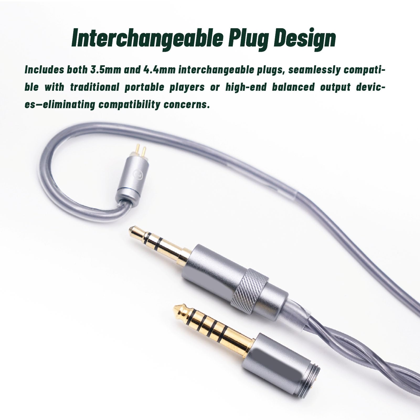 Przewodowe Słuchawki Douszne HiFi Odłączany Kabel Słuchawki do Gier IEM z 11 Mm Przetwornikiem Bioceramicznym Scena Dźwiękowa 360° do Laptopa PC Wtyczka 3,5 Mm 4,4
