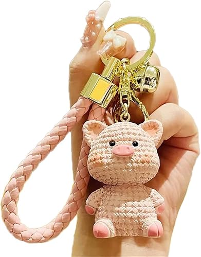 Lindo colgante de resina con cara de carne de animales de dibujos animados