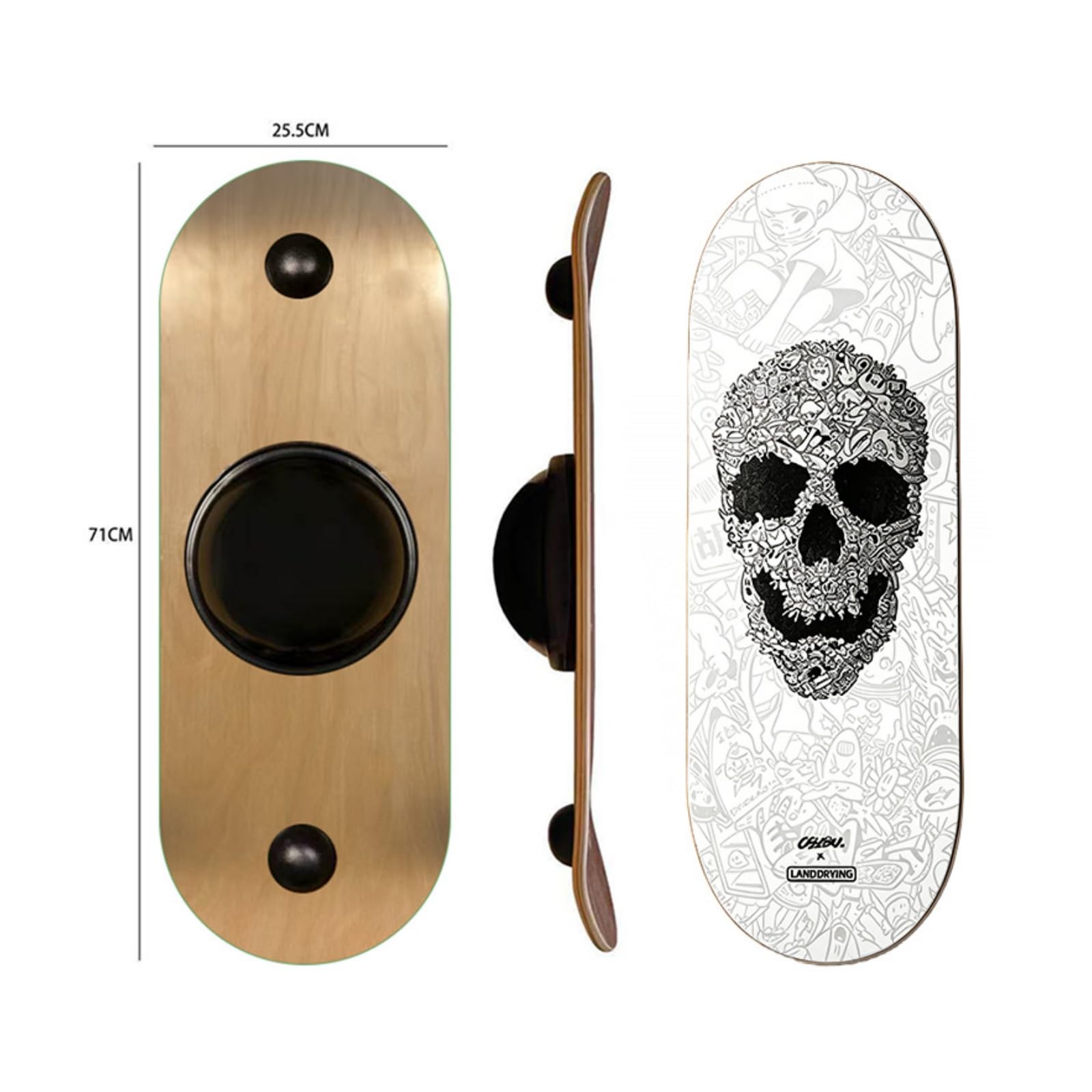 Balance Board Stabile Attrezzo Sportivo | Robusta, Balance Board con Rullo, Antiscivolo, per Allenamento a Casa, Surfisti