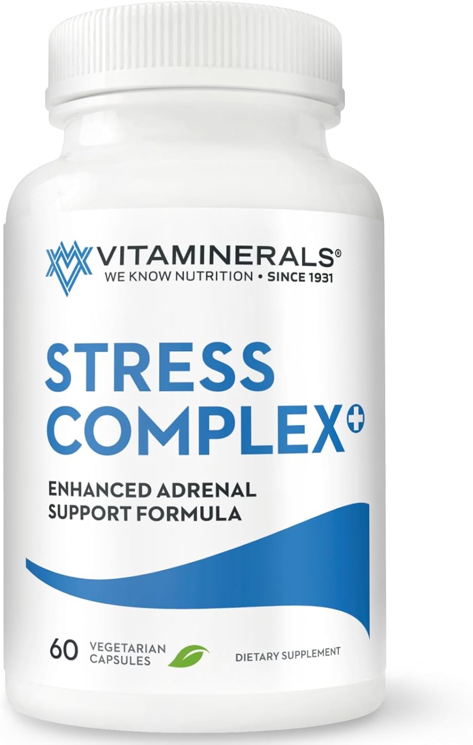 "VITAMINERALS 39 Stress Complex Adrenal Support Stress and Adrenal Support Complex 60 Count"