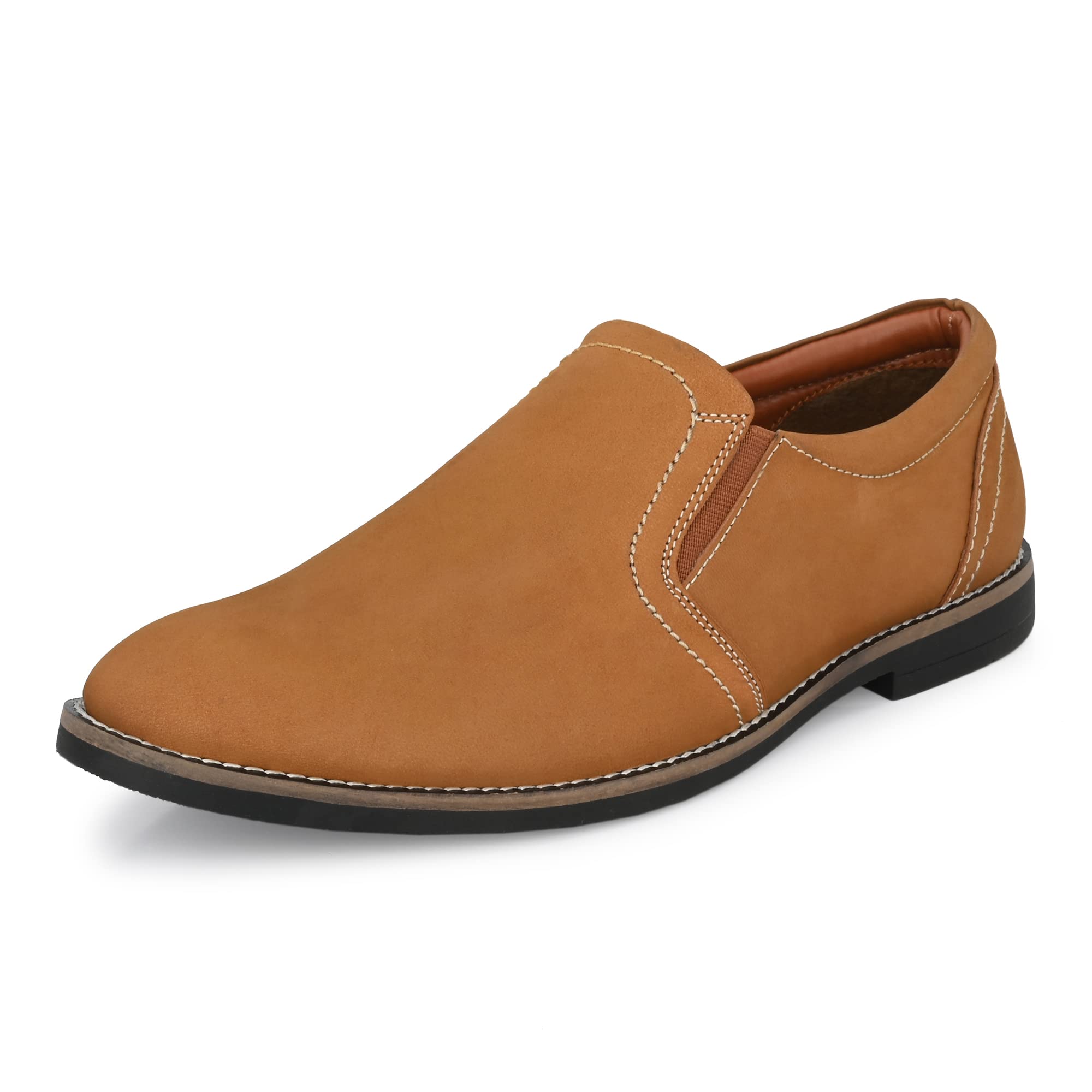 AuserioMen's Full Grain Leather Slip On Formal Shoes | Anti Skid Sole | Padded Collar | Antimicrobial & Heat-Insulating | Shoes for Office & Parties & All Occassions (SSE 359.360.361.362)