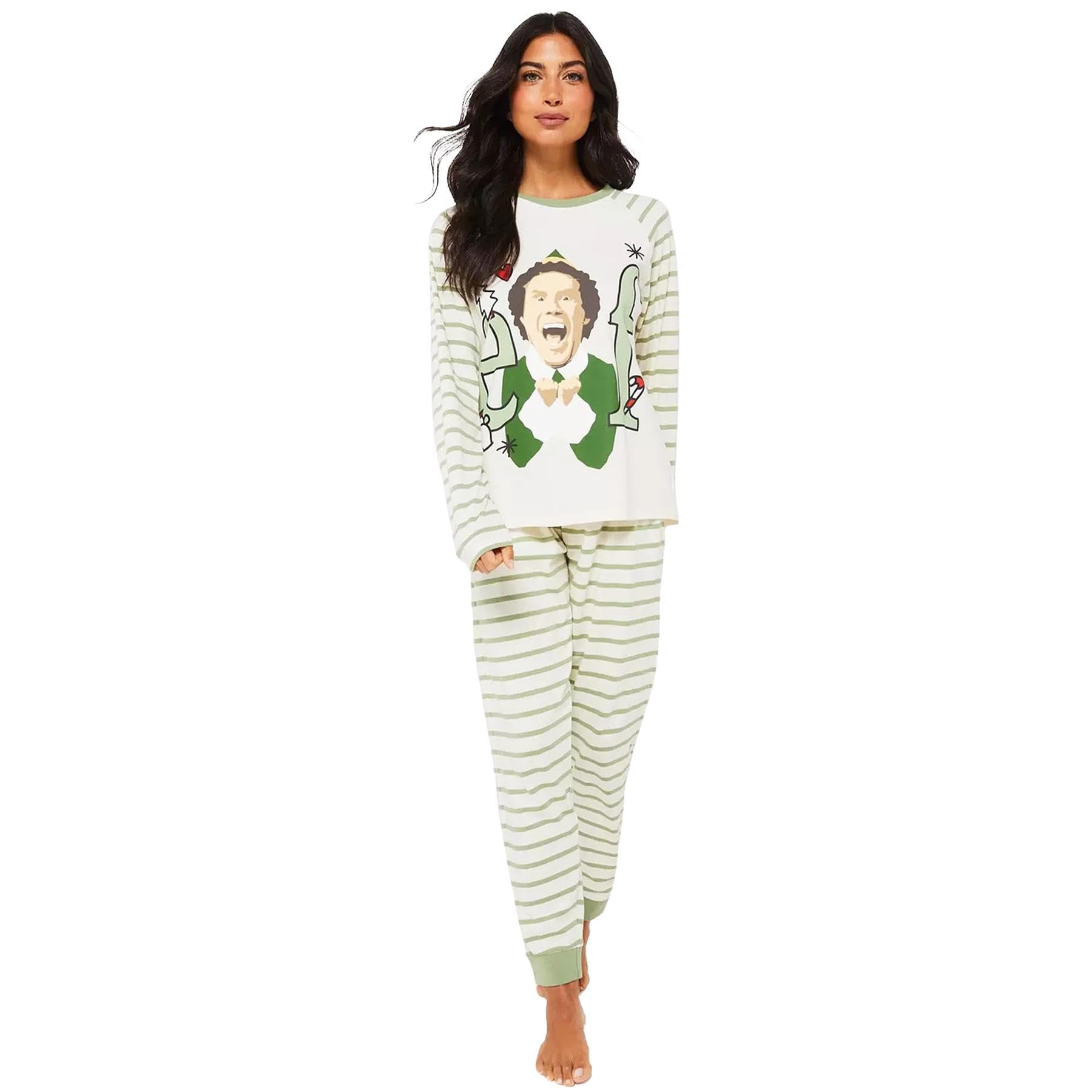 K Collection Ex Store Elf Ladies Elf Family Christmas Pyjama - Size 12-14