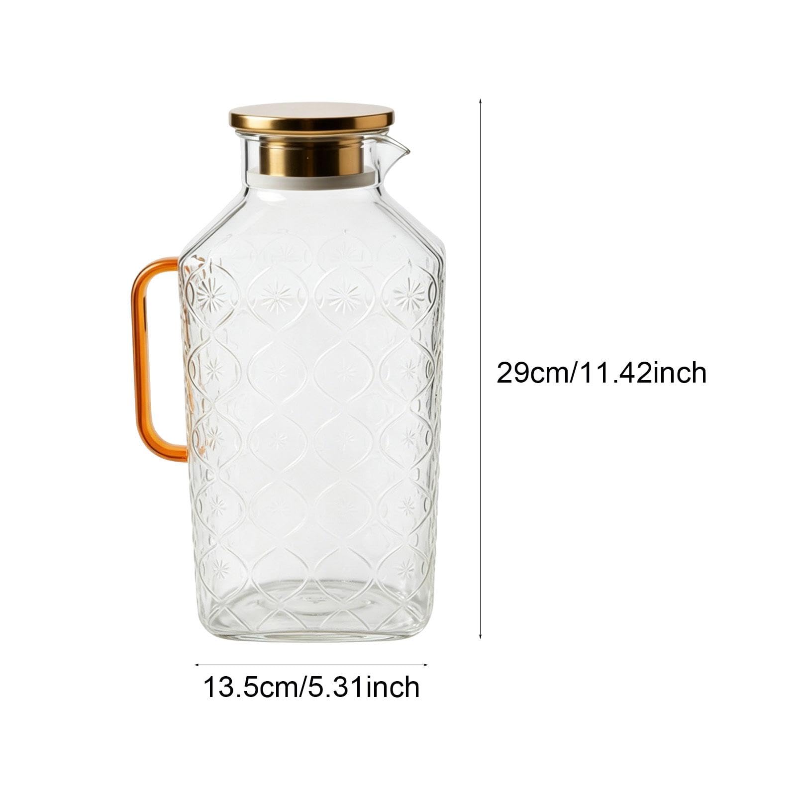 Colcolo Glaskrug, Wasserkocher, transparent, großes Fassungsvermögen, Behälter für Wasser, Saft, Getränke und Kaffee, Goldgriff