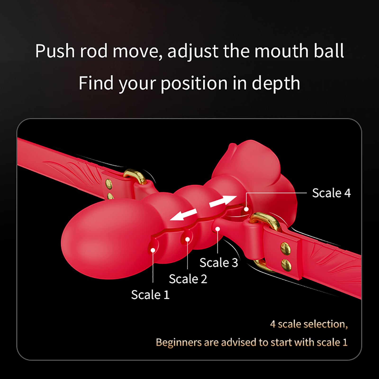 Multi-Section Adjustable Ball Gag Exercise Rose Shape Open Mouth Gag Bondage Gear Silicone Gag Couple Props Adult Sex Toys(): Black