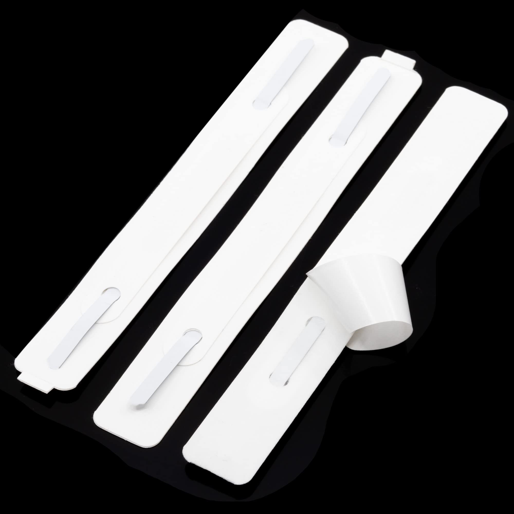 Abheftstreifen selbstklebend | 3-teilig montiert 150 x 20 mm | Heftstreifen zum Kleben | Abheftmechaniken für Mappen, Ordner, Hefte und Akten | Aktendulli (100)