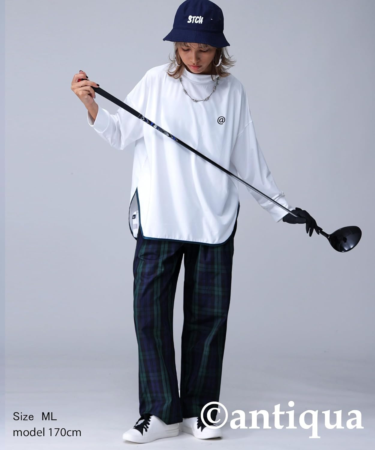 Amazon | [アンティカ] ANTIQUA GOLF×STCH チェック パンツ
