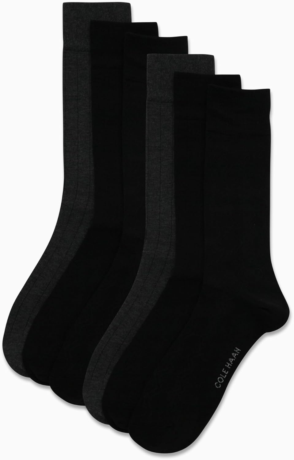 Cole Haan Mens Dress Socks - 6 Pack Soft Cotton Blend Crew Socks for Men with Classic Comfort Stay Up Cuff Mixed Pattern