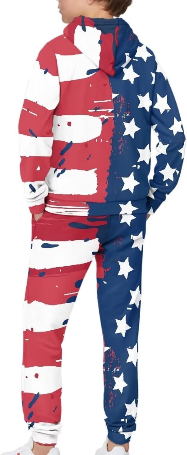 Biyejit 2PCS Christmas Hoodie Sweatpants Suit Athletic Pullover Tracksuit Set Sweatshirt Hoodie for Teens Boys Girls