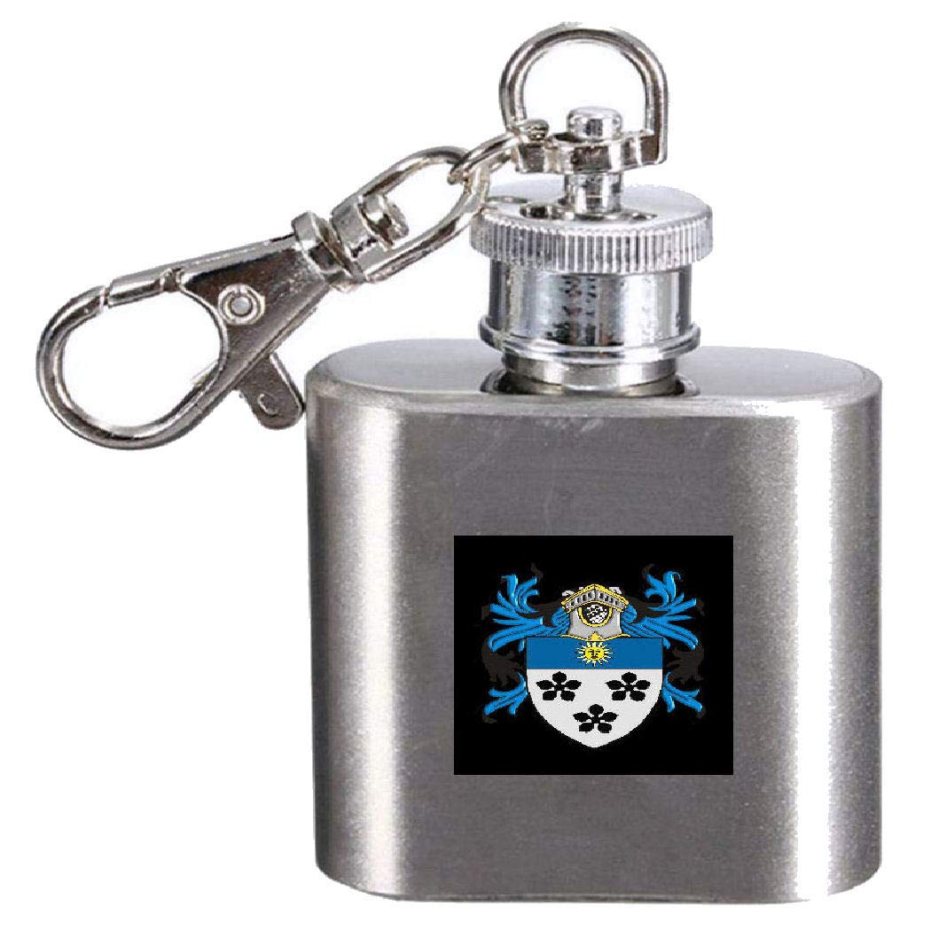 Flasque avec blason Pierre gravé en acier inoxydable élégant et durable