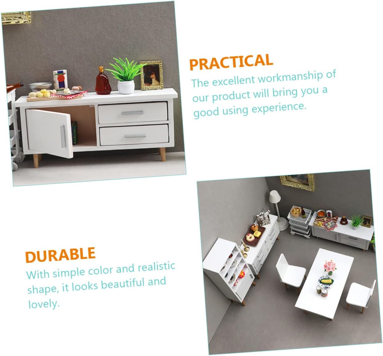 SUPVOX 1Set Scale Decorative Miniature Furniture for Dollhouse Dining Room Accessory Doll Furniture for Mini House Decor