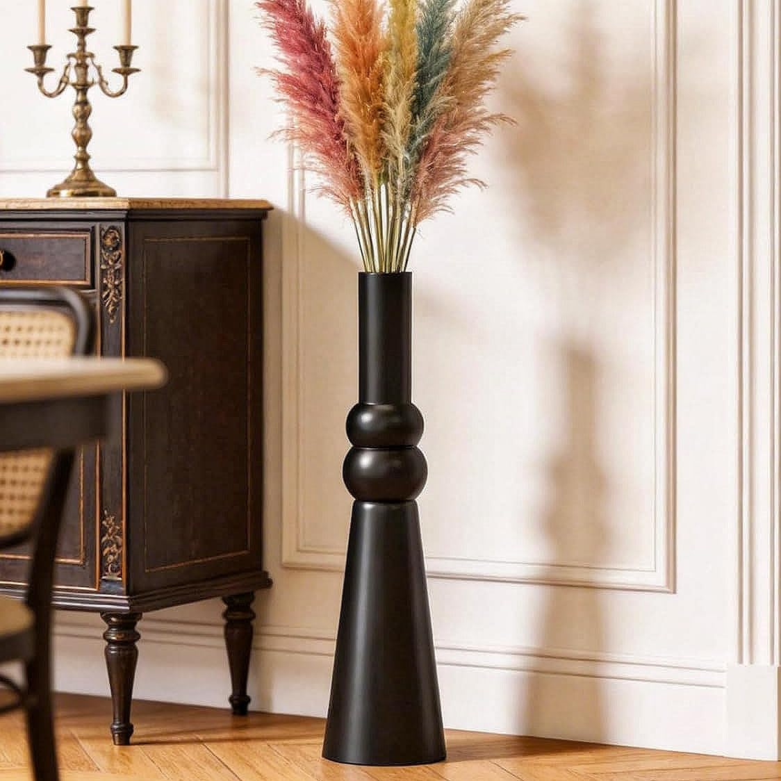Vase de sol noir haut de gamme en résine pour bureau