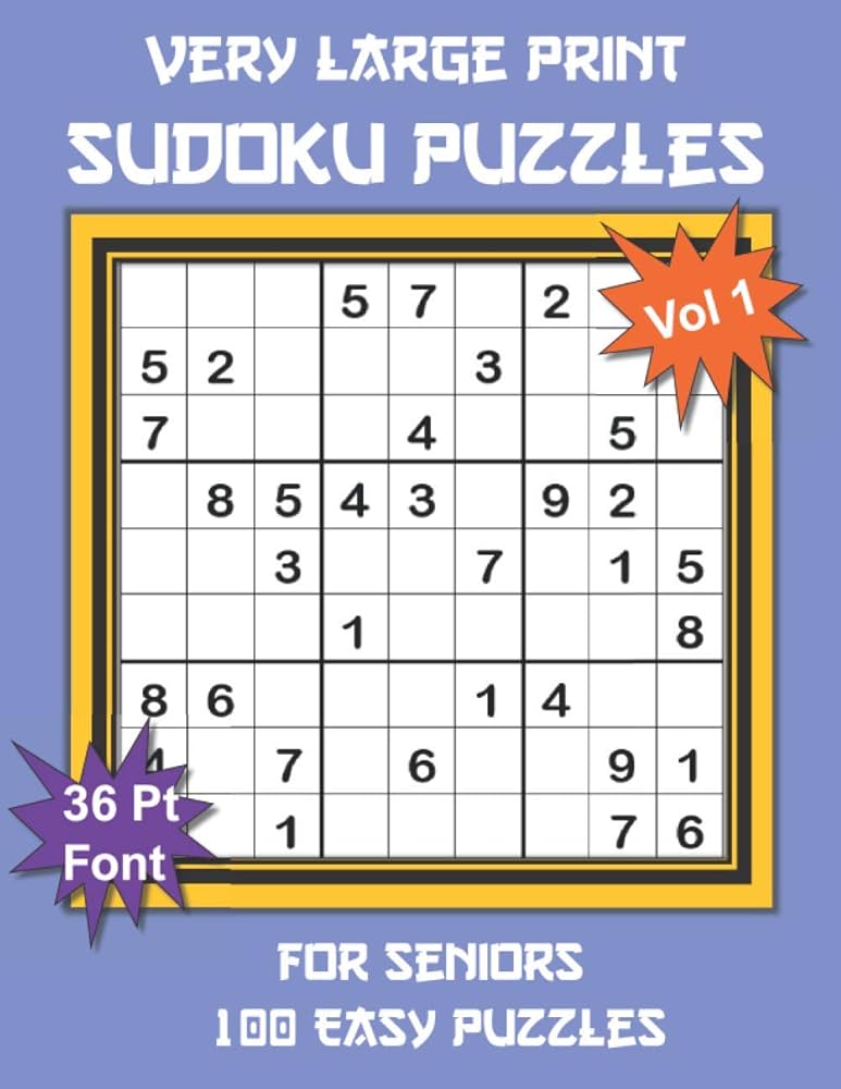 Very Large Print Sudoku Puzzles for Seniors: 100 Easy Sudoku for Adults: One Extra Large Print Puzzle Per Page and Space for Working Out the Answers, Light Blue Cover (Easy Large Print very-large-print-sudoku-puzzles-for-seniors-100-easy-sudoku-for-adults-one-extra-large-print-puzzle-per-page-and-space-for-working-out-the-answers-light-blue-cover-easy-large-print