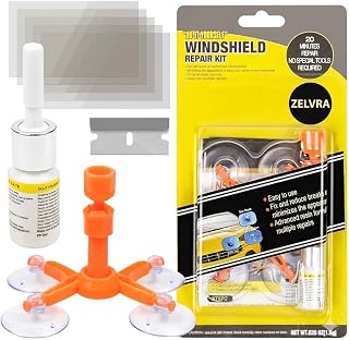ZELVRA Upgraded Windshield Repair Kit 2026 - DIY Auto Glass Tool Fixes Chips, Cracks, Bullseye, Star & Nicks | Easy Resin ... Price In India