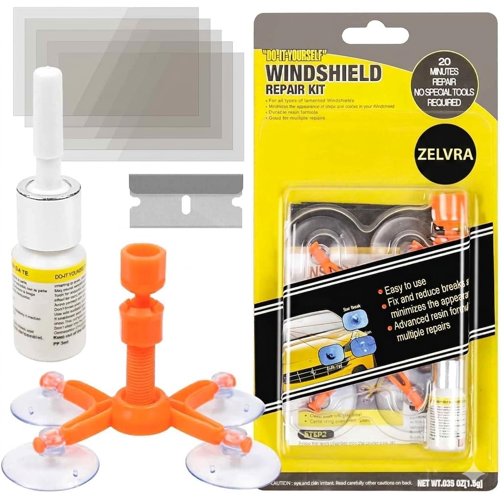ZELVRA Upgraded Windshield Repair Kit 2026 - DIY Auto Glass Tool Fixes Chips, Cracks, Bullseye, Star & Nicks | Easy Resin ... - Review, Price and Buying Guide