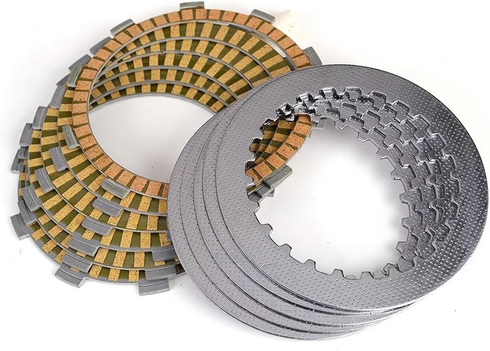 Friction Plate Steel Clutch Disc Plate Kit Compatible with NV400 Shadow 400 Slasher 400 NT400 Bros 400 VT500 NV400 Steed 400 VRX400T