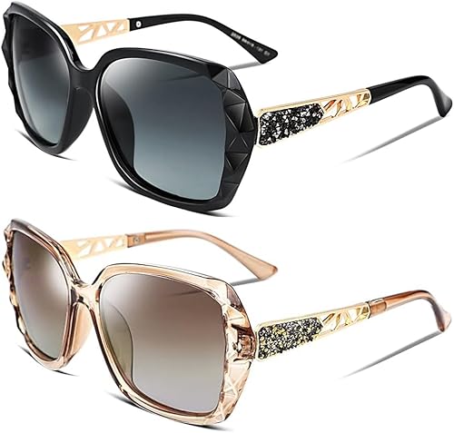 Lentes de sol bifocales de lectura para mujer, de gran tamaño, cuadrados, con lentes de sol brillantes y compuestos brillantes con lectores