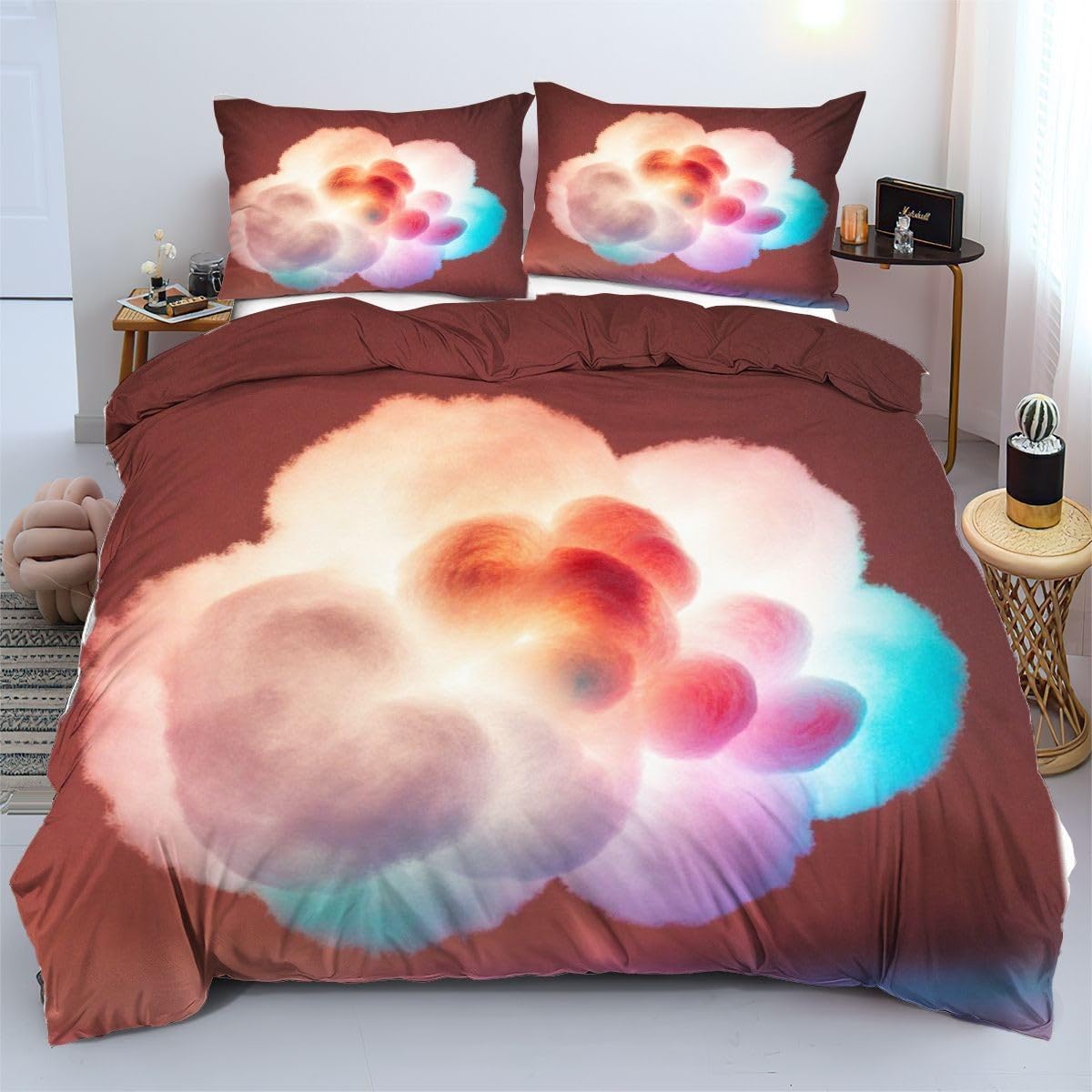 Housse de couette 90x190 lavable en machine sans repassage pour lit enfant