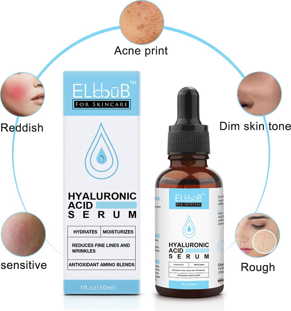 Generic Hyaluronic Acid Serum for Face - 30ml Anti-Aging, Moisturizing Wrinkle Serum for Erasing Fine Lines and Wrinkles Soft Hydrating Easy Absorption Anti Aging Serum
