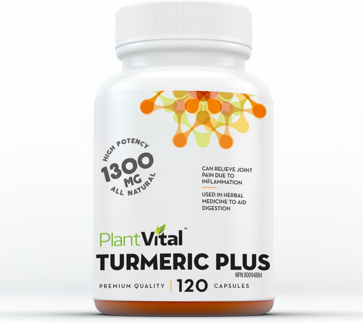 PlantVital Turmeric Curcumin Capsules with Bioperine 1300mg Turmeric