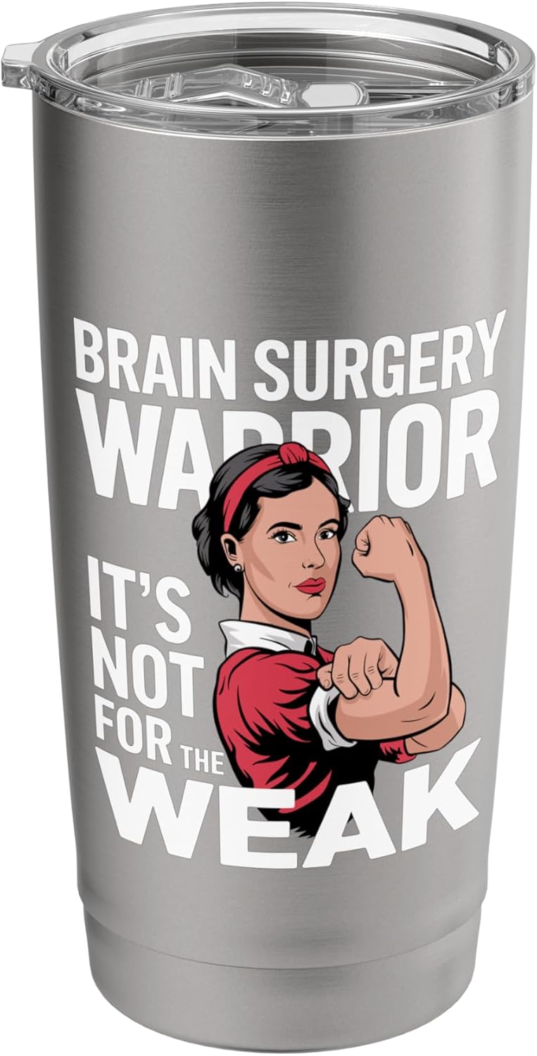Cute Brain Surgery Art For Women Brain Tumor Cancer Survivor Stainless Steel Insulated Tumbler