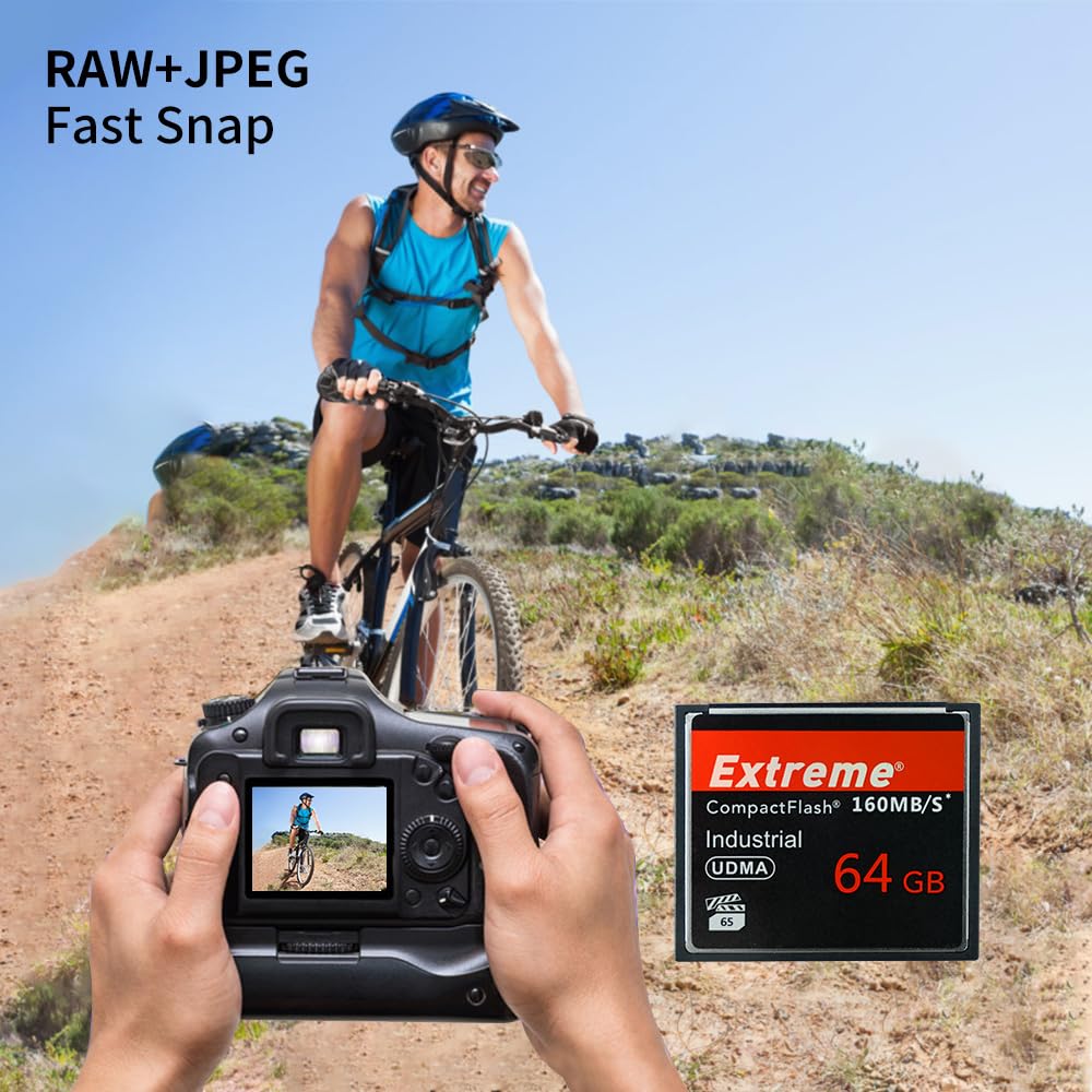 Extreme Scheda di memoria Compact Flash da 64 GB, Scheda CF ad alta velocità per fotografo professionista, operatore video, appassionato