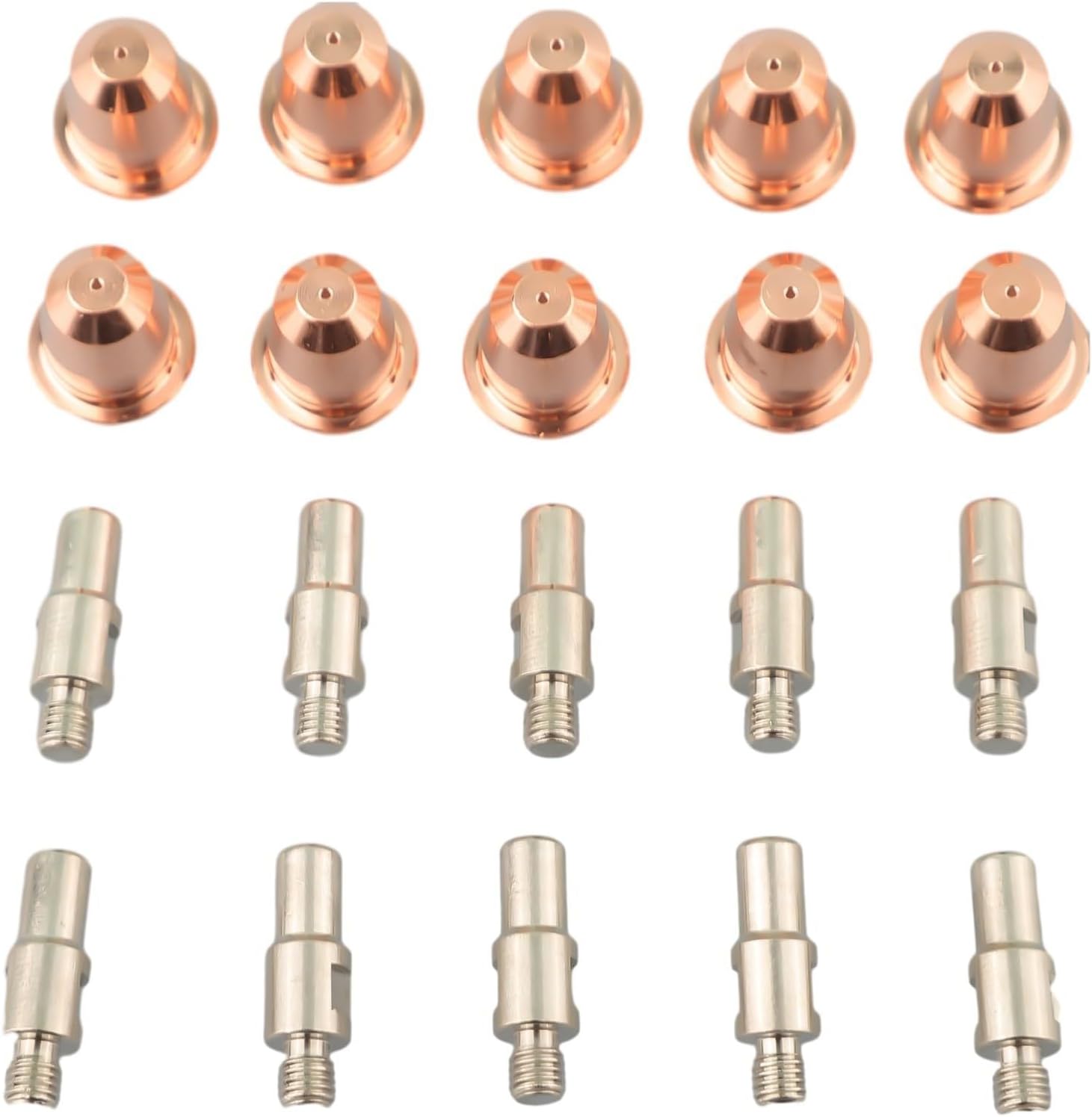 PR0110 Plasma Electrode and PD0116-08 Nozzle Set (0.8 mm Aperture) for S45 & S25 Plasma Cutters – 20-Piece Kit Compatible with for Hypertherm 95136, 97