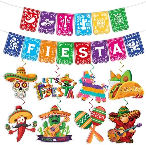 Taco Bar Dekorationsset – Banner, Schilder & Zeltkarten – Für Mexikanische Fiesta, Cinco De Mayo, Taco-Party