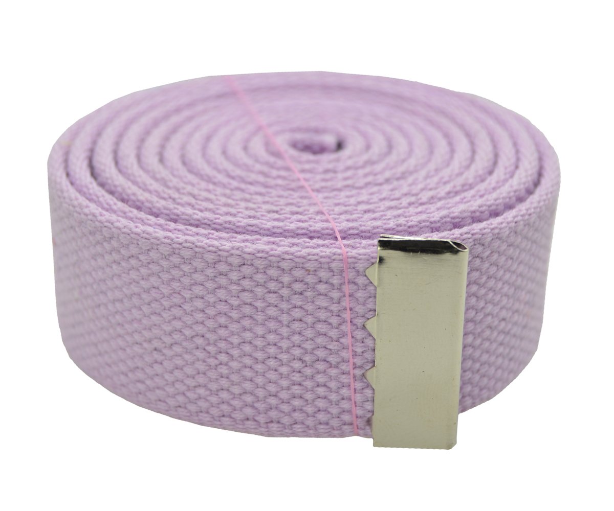 Plain Canvas Military Web Belt & Black Buckle (lavender, 72 inches)