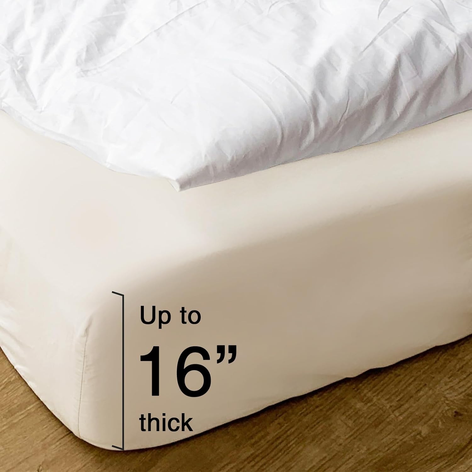 Hitime 100% Waterproof Mattress Protector California Twin-XL Size,Machine WashTerry Mattress Cover, Fitted Style with Deep Pockets(Beige)