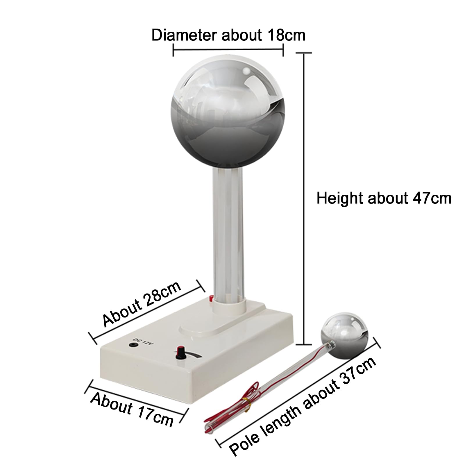 Generatore Elettrostatico Motorizzato Van De Graaff, Esperimenti Scientifici STEM, Azionato da Motore, con Bacchetta di Scarica, per Dimostrazioni di Laboratorio su Elettricità E Magnetismo