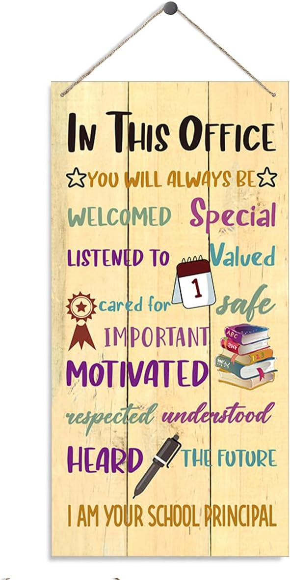 Principle Office Decor Signs, Inspirational Wall Sign, Decorative Wood ...