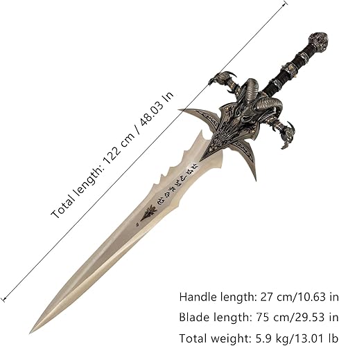Miniatura 2 de Frostmourne Sword Modelos de metal de acero inoxidable Zinc aleación de aluminio Arthas Menethil Lich King Sword Display Collection Regalo 48