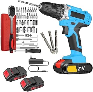 MLD 21v Cordless Drill Driver For Screw driving & Drilling With 49pcs Accessories Tool Kit & Screwdriver Socket Wrench Set, JRE-212 (21v/1350 Rpm/ 49pcs Accessories/Multicolor)