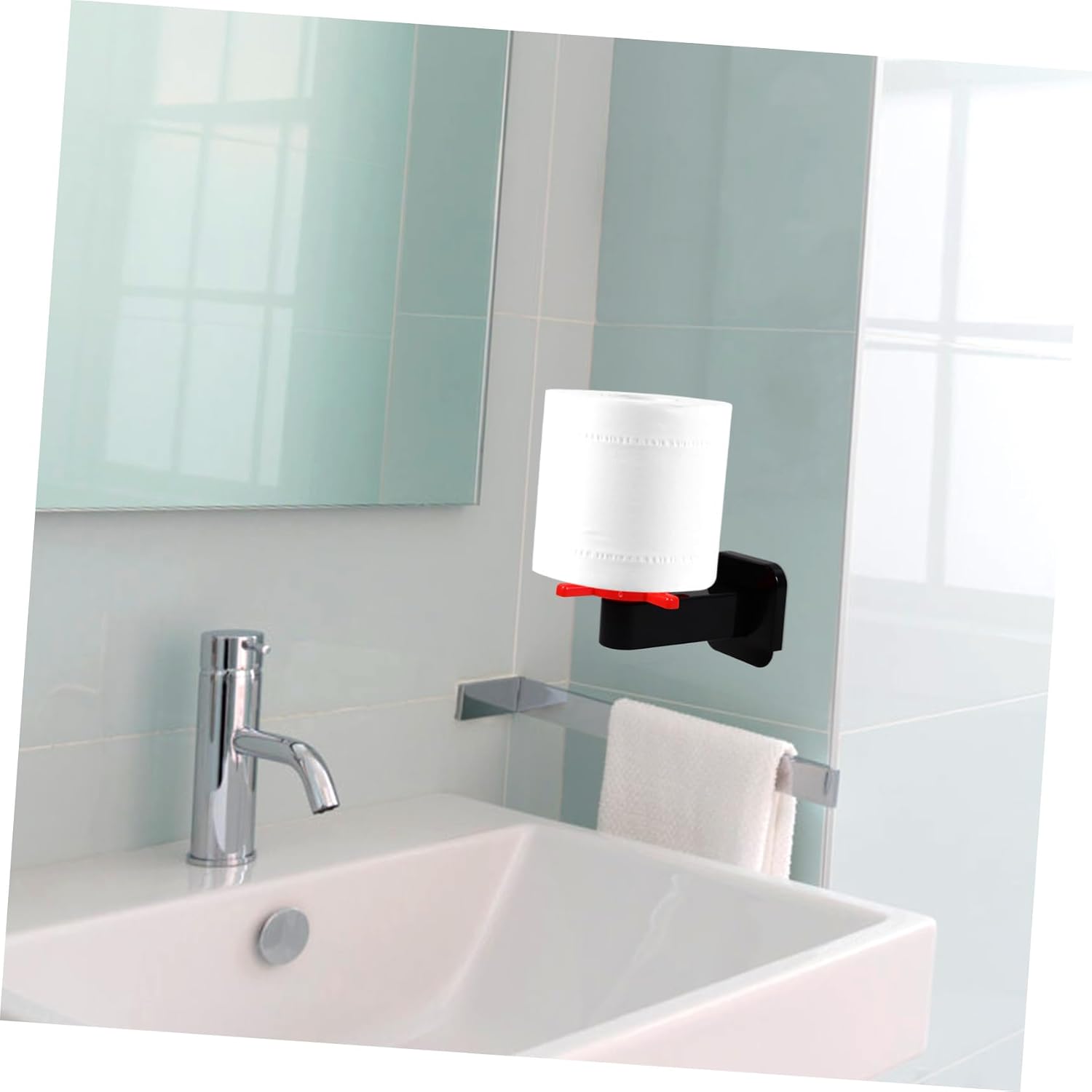 Wall Mounted Paper Towel Holder Plastic Roll Rack for Kitchen image 4
