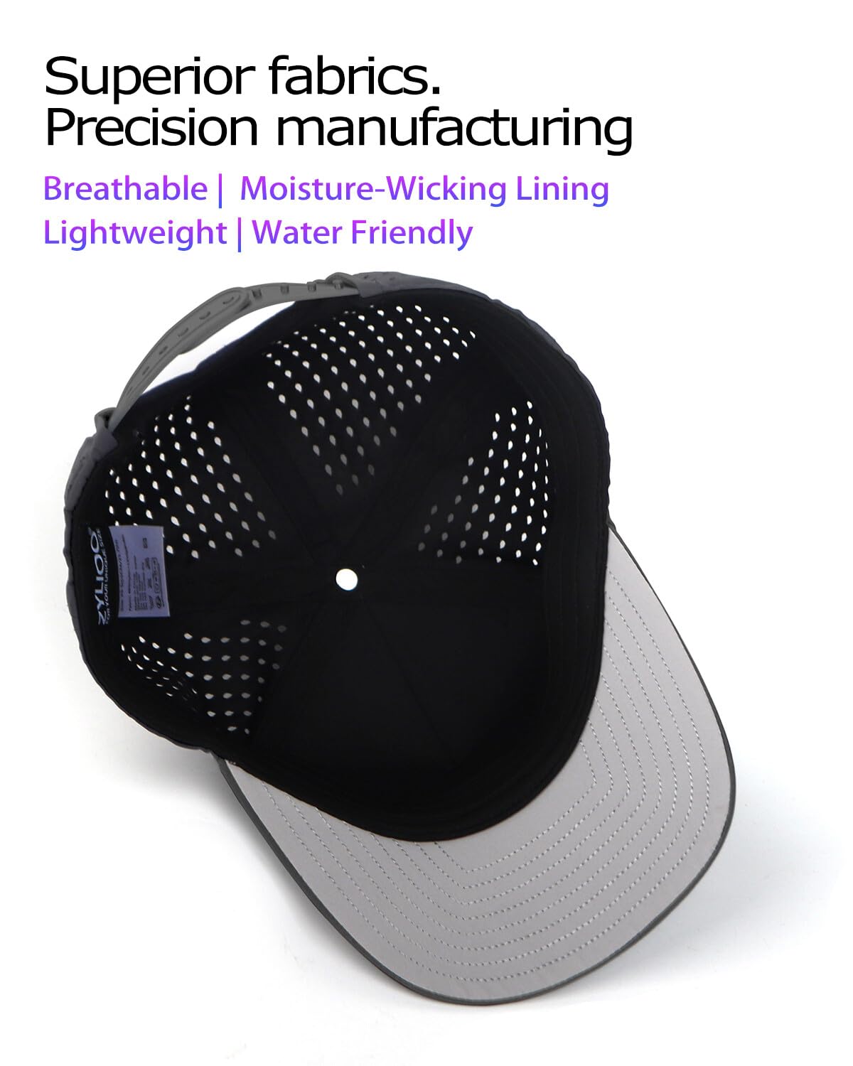 Zylioo Oversize XXL XL Performance Baseball Cap High Profile 5-Panel Snapback Hat Laser Cut Mesh Cap per Big Heads