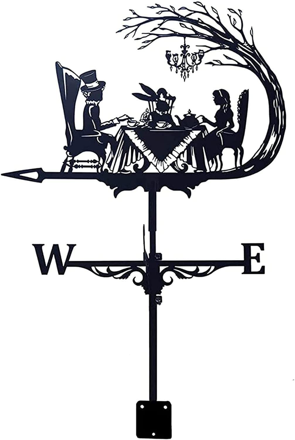 Klonwg 7 Weather Vane Stainless Steel Weathervane Figurine, Practical Wind Direction Indicator Weathercock Measuring Tools