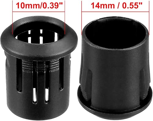 Miniatura 3 de uxcell 50 unids lámpara de diodo emisor de luz titular clip bisel montaje 0.394 in LED titulares panel pantalla plástico negro