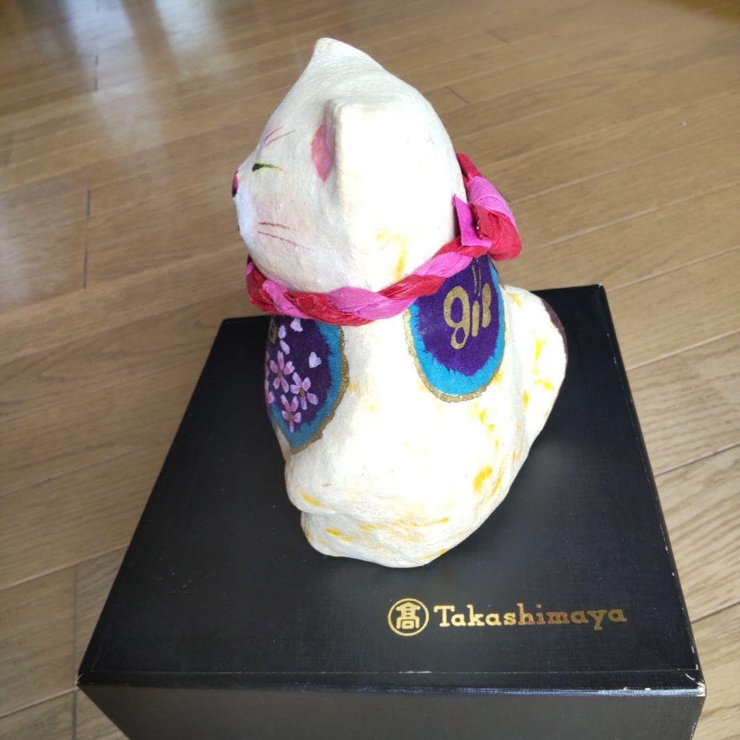 紙の張子　猫　置物　人形作家　岩井小夜子さん作品　色　こげちゃ 紙の張子 猫 置物 人形作家 岩井小夜子さん作品 色 こげちゃ