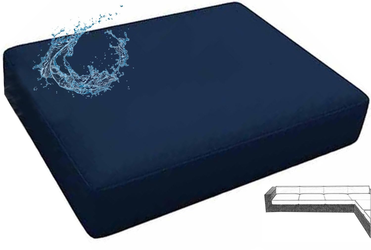 seokor Replacement Outdoor Cushion Covers/Slipcovers Waterproof, Set of 1/2/4 Garden Sofa Seat Cover with Zipper, Removable Patio Cushion Covers for Indoor Outdoor Rattan Furnitur(B7,63x68x12cm(1pc))