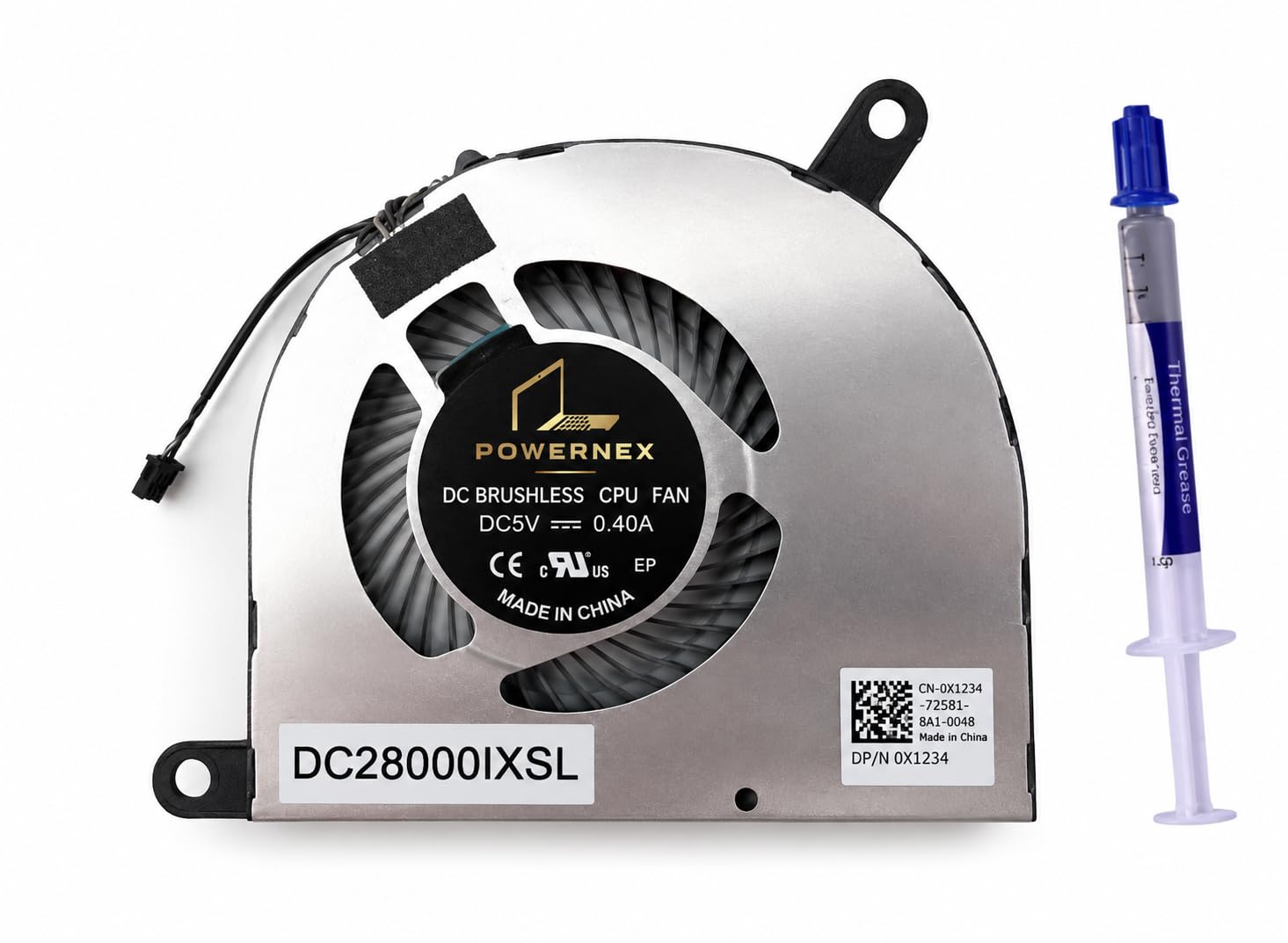 replacement cpu cooling fan for dell latitude 5480 5488 5490 5491 5495 e5480 e5490, u type, p5f39 0p5f39 dc28000ixdl, uma graphics comes with high quality (thermal paste)
