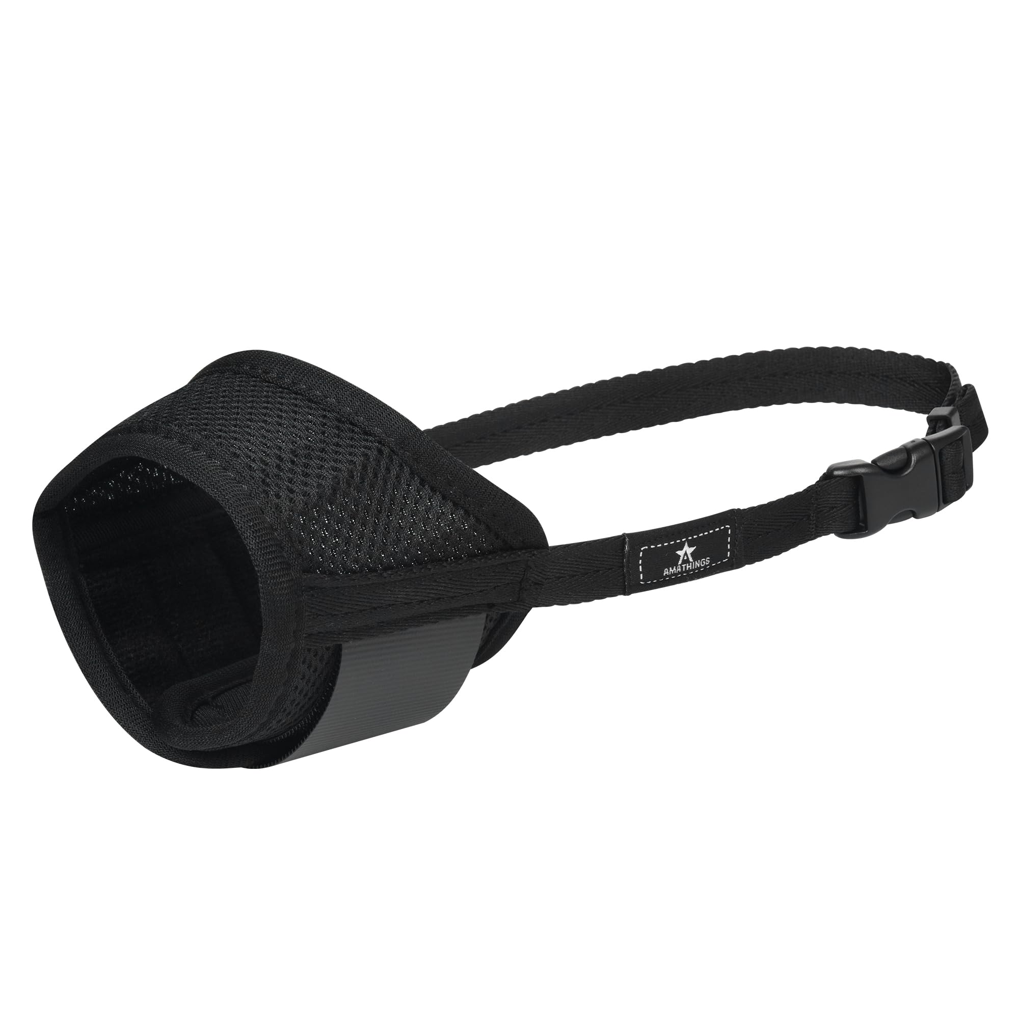 AMATHINGS Maulkorb Hund Größe: XL, Schwarz, Nylon, Verstellbar, Atmungsaktiv, Beißschutz, Kauen & Bellen verhindert, Trinken möglich