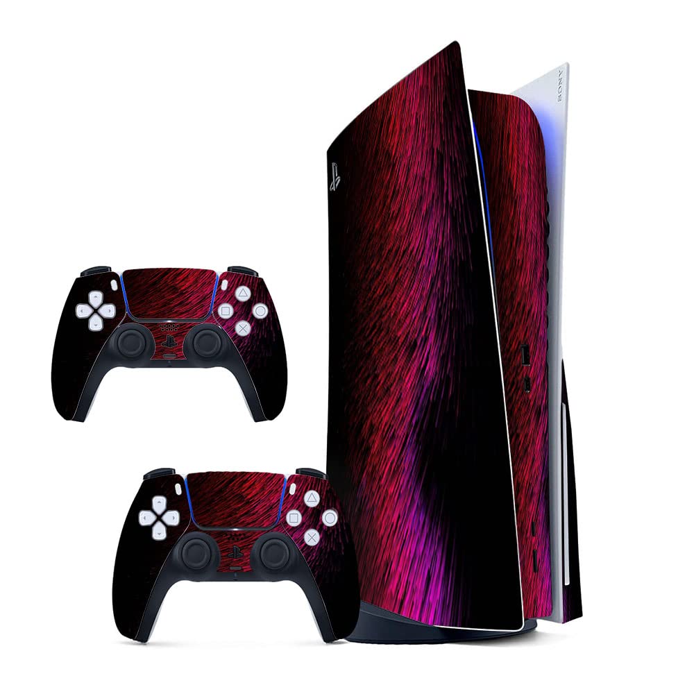 GADGETS WRAP Printed Vinyl Skin Sticker Decal for Sony PS5 PlayStation 5 Disc Edition Console & 2 Controller (Skin Only, Console & Controller not Included.) - Threads Glow Red Pink Abstract (B0BW3WL856) Amazon Price History, Amazon Price Tracker