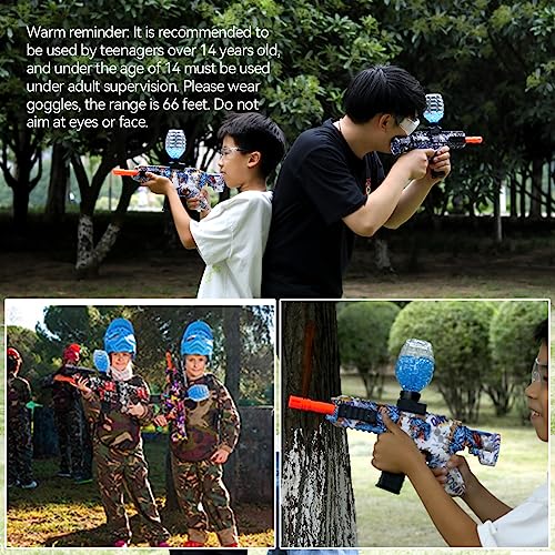 HYNXM 2 Pieces Gel Ball Blaster Toys - Eco-Friendly Orby Gun with 4 Rechargeable Battery, 3 Round Hopper, 2 Goggles, 60000+Eco-Friendly Toy ammunition, Sports Toys Ages 14 & Up - Image 8