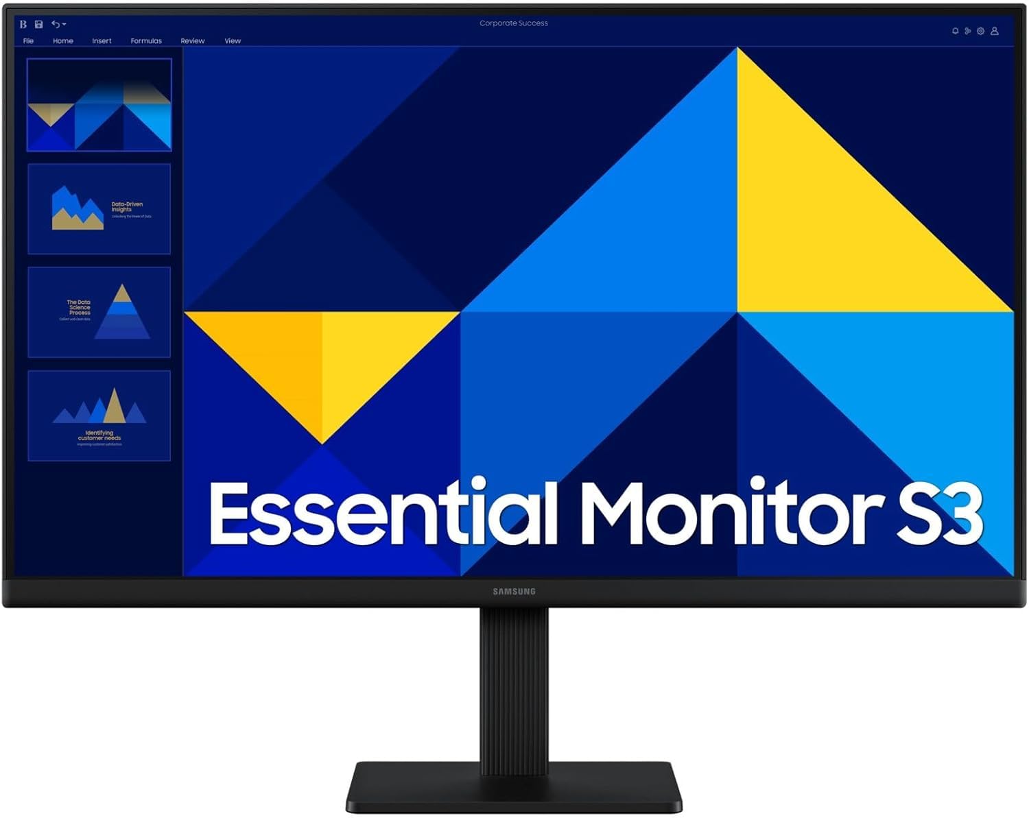 Samsung 24"(60.5 cm) Flat IPS Monitor|IPS Panel|FHD 1920 x 1080|100 Hz|New Super Slim Design|Ports-HDMI,VGA|Tilt Stand Feature -2˚ to 21˚|Game Mode|Eye Saver Mode|Wall Mountable|LS24D300GAWXXL|Black