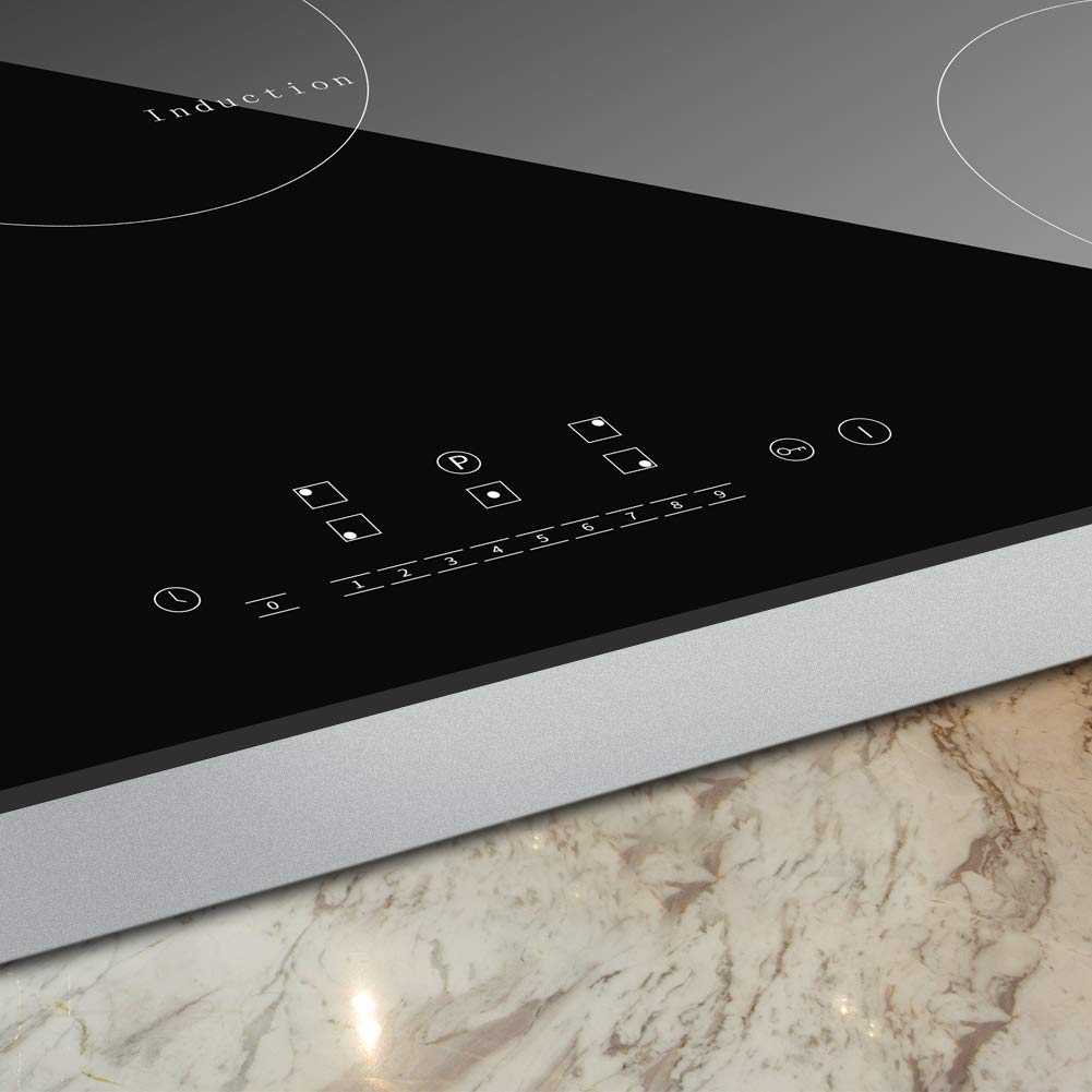 Piano Cottura Induzione, Piano Cottura Incorporato in Vetroceramica Integrato Con Sensore Controllo Touch, Nero (9300W - 5 Fuochi - 90CM)