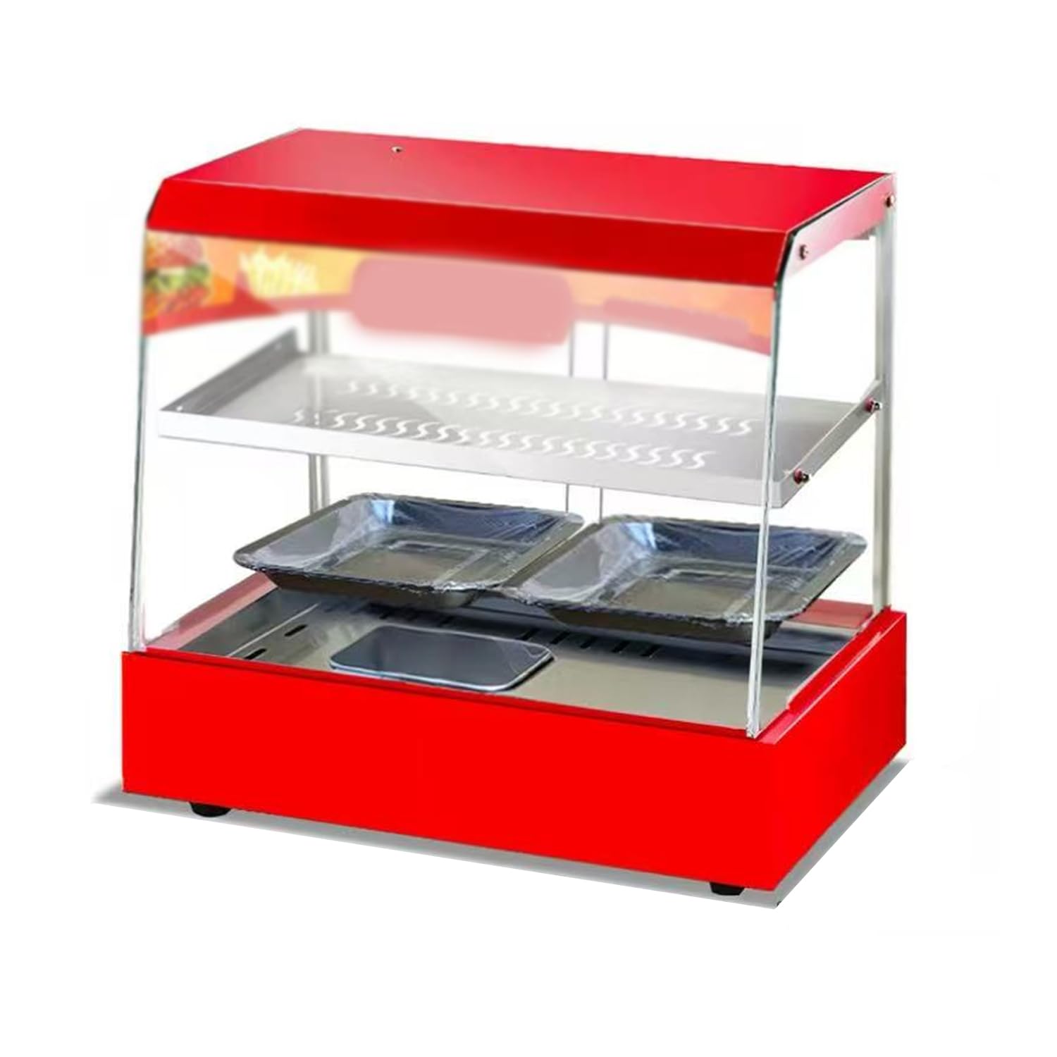 Vitrina eléctrica para Mantener la Comida Caliente, de 220 V, con Temperatura Ajustable. Vitrina de mostrador para Mantener la Comida Caliente. (Red)