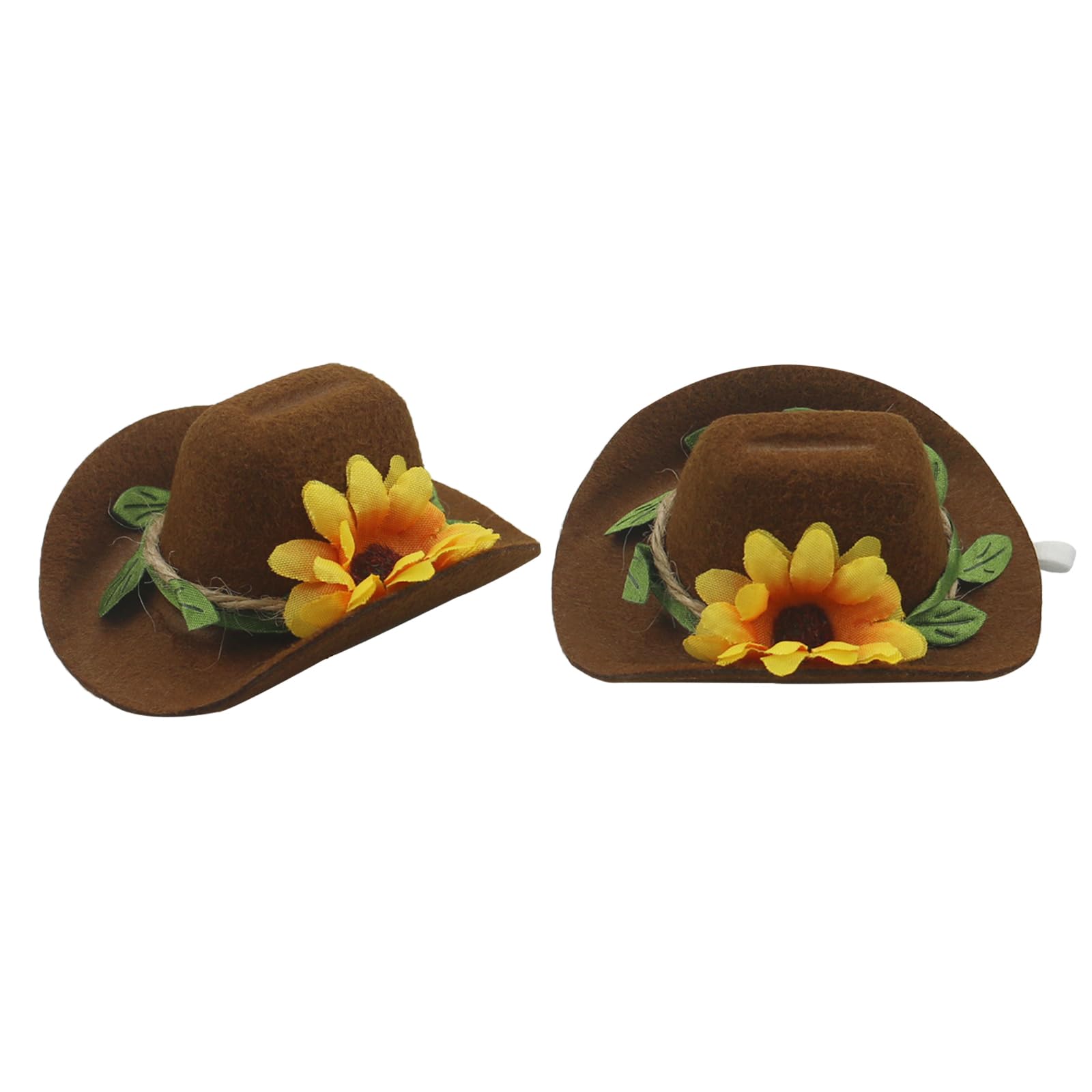 LXLVOUEG 2Pcs Chicken Hats for Hen, Small Animal Pet Hat with Adjustable Elastic Strap and Decoration Tiny Cowboy Hat for Chicken, Hamster, Parrot,