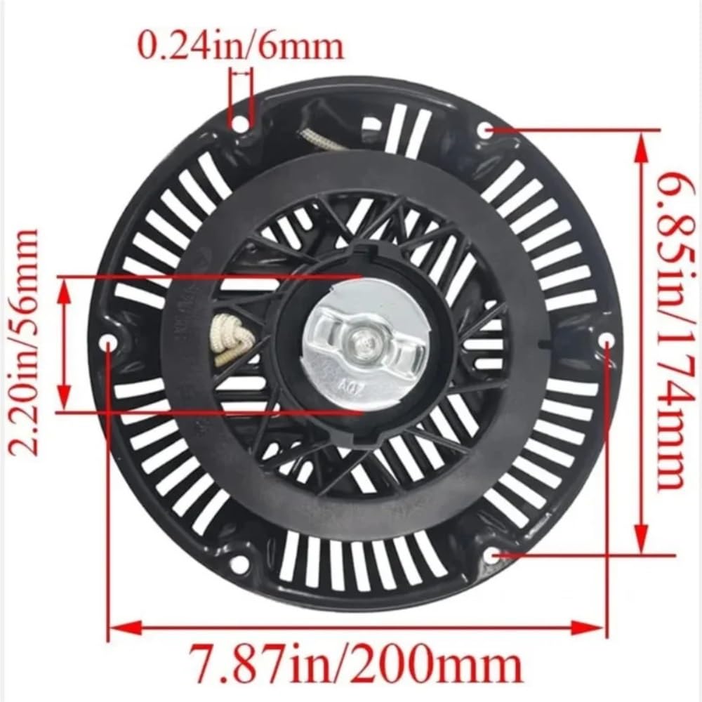 Arranque de Retroceso de plástico Compatible con Motores de Gasolina CR2100 25T2 XR2100 25T3 de 13,5 HP y 420 CC (797747)